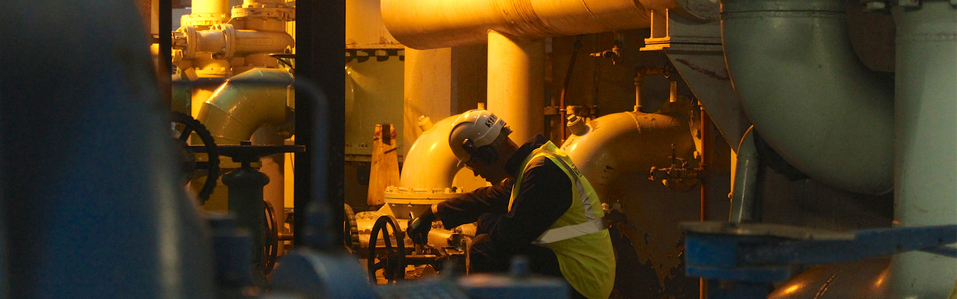Engineer at work in an industrial plant